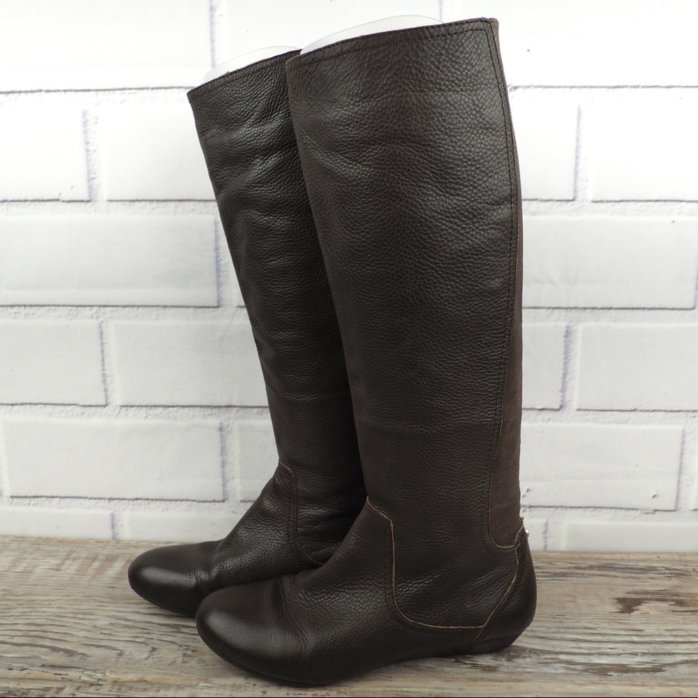 Antonio Melani sz 7.5 brown tall wedge heel boots